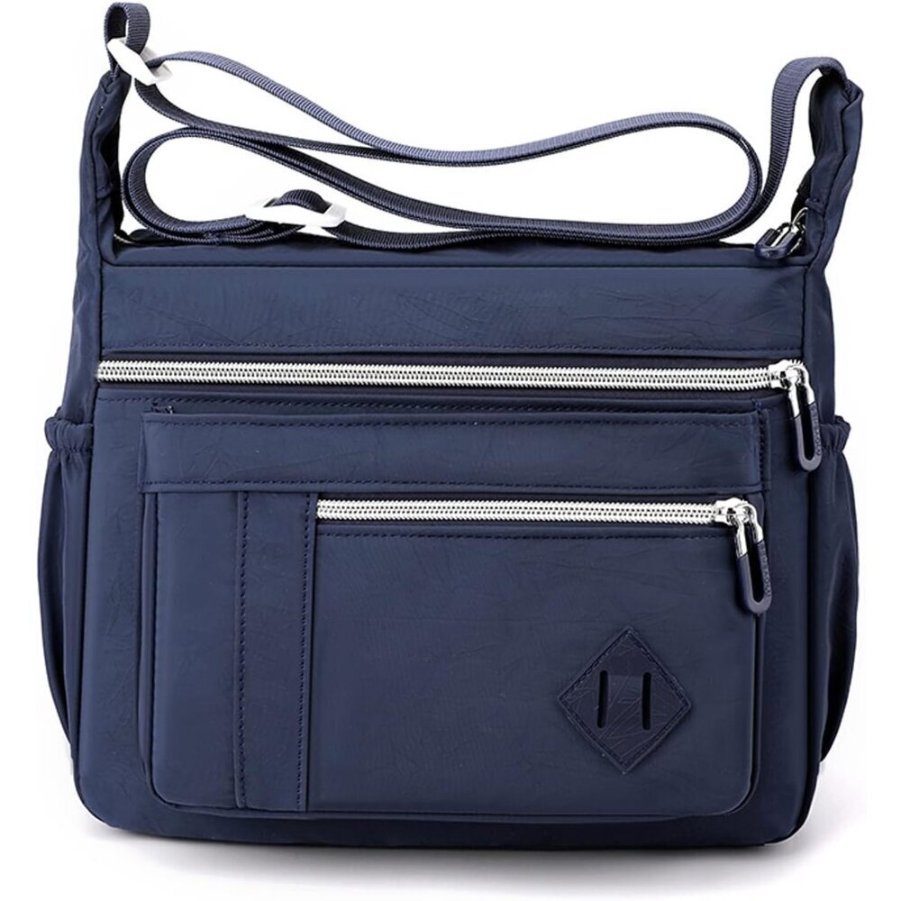 Multi Pocket Shoulder Bag Nylon Capacity Lightweight Travel Work Organizer